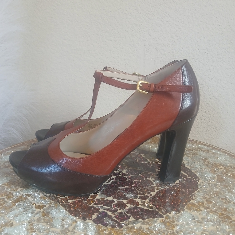 Naturalizer Brown and Tan Heels